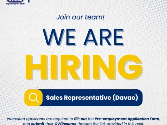 We Are Hiring! (Davao Sales Representative)